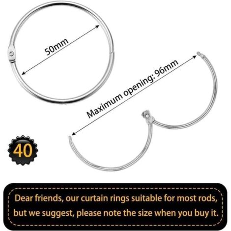 16 Anelli Per Tende ApriBili Con Clip: Ganci In Metallo Nero Per Doccia, Drappi E Fiocchi, Diametro 2,5cm Per Aste Fino A 1,5cm