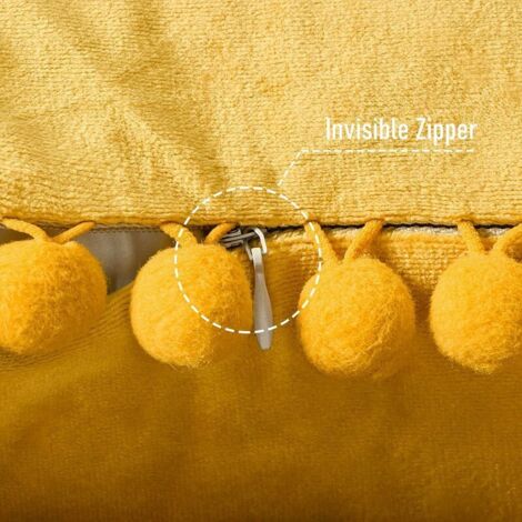 Set 2 Federe Per Cuscini In Ciniglia Morbida – 45x45 Cm, Giallo, Con Cerniera Nascosta