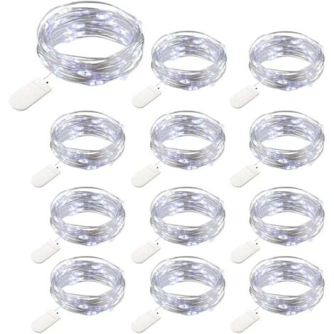 LEECOCO Luce Fata A Batteria 3m 120 LED: Filo Di Rame Con Timer, Impermeabile IP44, Bianco Freddo Per Natale E Feste