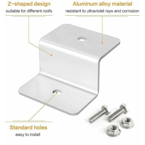 Supporto per pannello solare - Kit di montaggio a Z - Include dadi, viti e chiavi - Per camper e barche - Set da 4 pezzi | Leroy Merlin