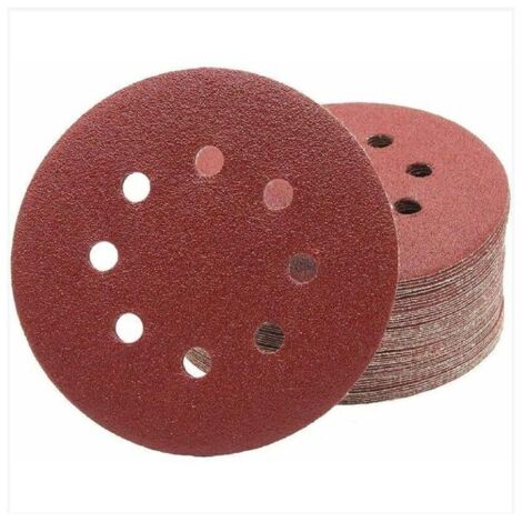 Dischi Abrasivi Professionali │ 50 pezzi │ 8 fori │ 125 mm │ grana 120 │ per levigatrici orbitali casuali │ Fogli Abrasivi │ Carta Abrasiva