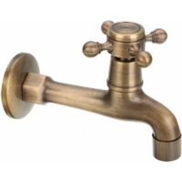 Rubinetto A Parete Singolo In Ottone Nero Opaco – Filettatura G1/2, Manopola Classica, Per Lavandino E Lavabo – Moderno E Resiste Alla Ruggine