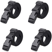 Set 3 Cinghie Da Bagaglio Regolabili In Nylon Con Moschettone, Nere, Per Valigia E Zaino