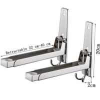 Acesunny Supporto Da Parete Per Microonde In Acciaio Inox – Carico 30 Kg, 6 Ganci, Dimensioni 53x38x18 Cm, Montaggio Facile