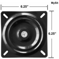 Piastra Girevole Quadrata Per Sgabello Da Bar 12,7 Cm – Meccanismo Di Rotazione 360° In Acciaio, Facile Da Installare, Colore Nero