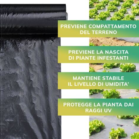 Telo Pacciamatura Biodegradabile Per Orto E Giardino | Larghezza 1 Mt, Lunghezza 500 Mt | Copertura Antierbacce Compostabile