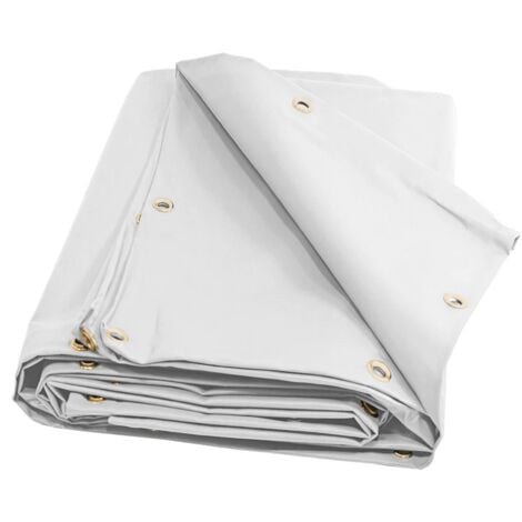 Telo Occhiellato Impermeabile 3x4 Telone Copritutto Pesante Bianco Trasparente - Foto 7