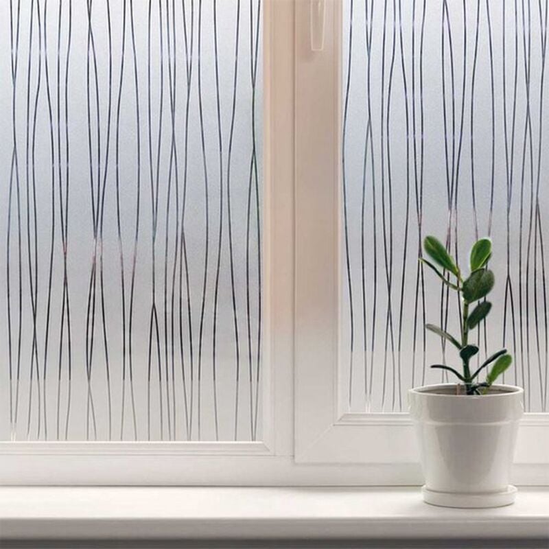 Simple Fix Fensterfolie - Vertikal Gestreift - 70 x 300 cm -  Sichtschutzfolie Fenster Folie, Isolierfolie - Fensterfolie Blickdicht  Selbsthaftend 