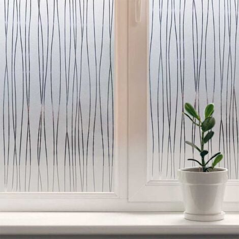 Simple Fix Fensterfolie - Vertikal Gestreift - 60 x 300 cm -  Sichtschutzfolie Fenster Folie, Isolierfolie - Fensterfolie Blickdicht  Selbsthaftend 