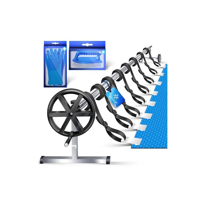 KESSER® Enrouleur De Piscine Premium Enrouleur 3m - 5 70m Avec Roues Pour Bche Solaire Enrouleur Mobile Pour Bche Et Volet De Piscine Sangles Fournies Matriau Rsistant Aux Intempries 51038439