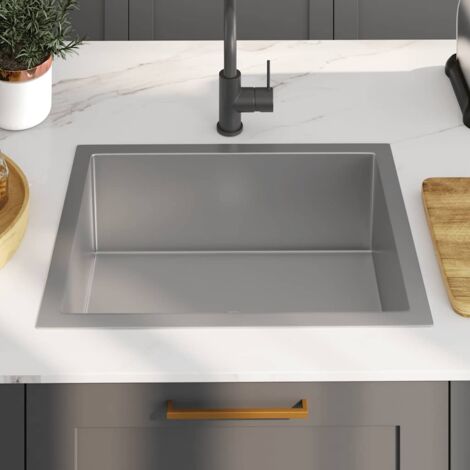 Fregadero de cocina hecho a mano acero inoxidable vidaXL213987