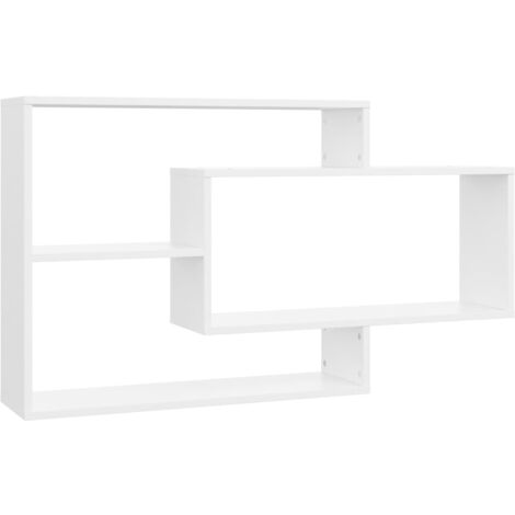 Estantes de pared de madera contrachapada blanco 104x20x58,5 cm vidaXL241748