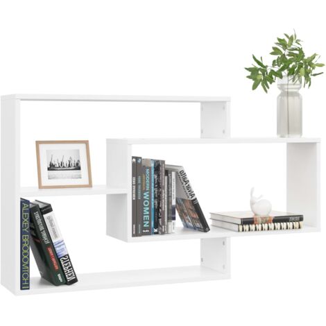 Estantes de pared de madera contrachapada blanco 104x20x58,5 cm vidaXL241748