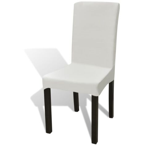 Funda de silla elástica recta 4 unidades crema vidaXL354719