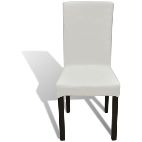 Funda de silla elástica recta 4 unidades crema vidaXL354719