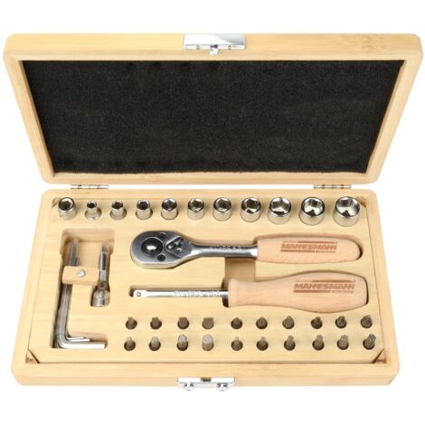 Set de llaves de vaso de 41 piezas bambú vidaXL787276