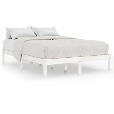 Estructura de cama,Cama industrial madera maciza blanco 120x190 cm vidaXL