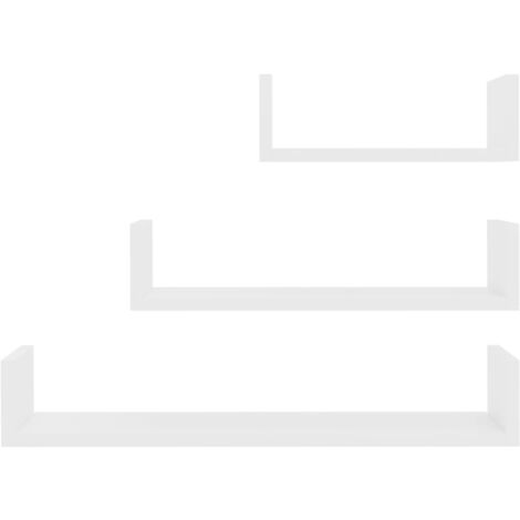 Estante de pared,Estante flotante 3 piezas madera contrachapada blanco vidaXL