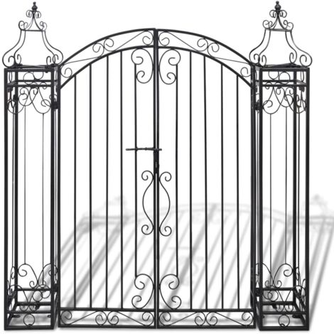 Puerta de jardín decorativa de hierro forjado 122x20,5x134 cm vidaXL908791