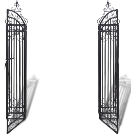 Puerta de jardín decorativa de hierro forjado 122x20,5x134 cm vidaXL908791