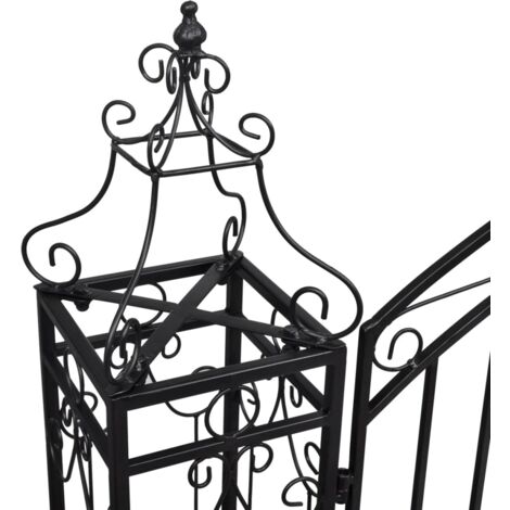 Puerta de jardín decorativa de hierro forjado 122x20,5x134 cm vidaXL908791