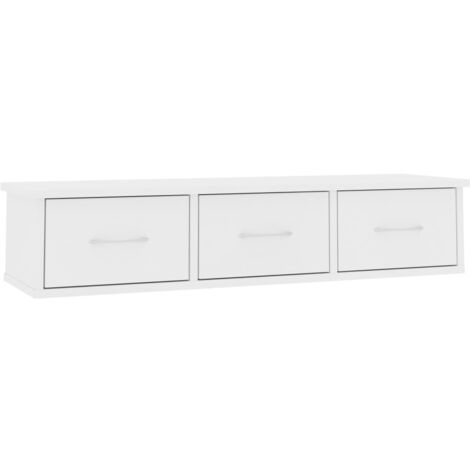 Estante cajones para pared contrachapada blanco 88x26x18,5 cm vidaXL952491