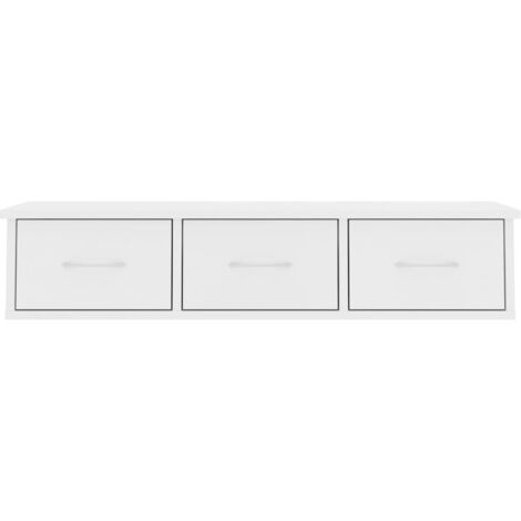 Estante cajones para pared contrachapada blanco 88x26x18,5 cm vidaXL952491