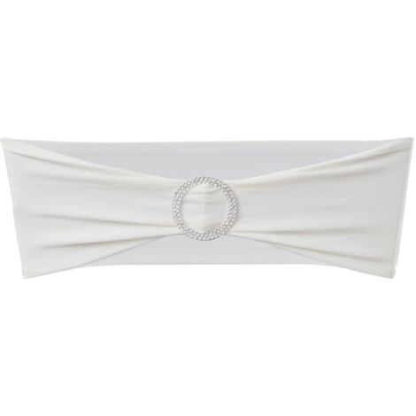 Moño decorativo elástico para sillas con hebilla 25 pzas Crema vidaXL305368