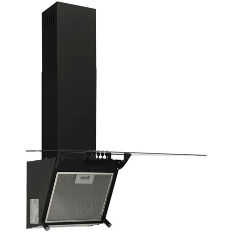 Campana extractora pared acero y vidrio templado negro 60 cm vidaXL279063