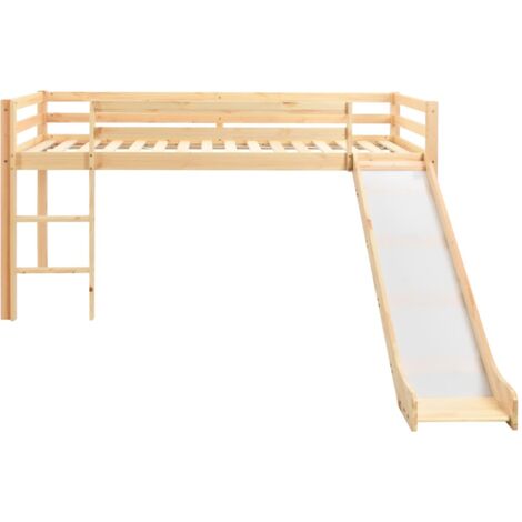 Cama alta para niños tobogán y escalera madera pino 97x208 cm vidaXL785533