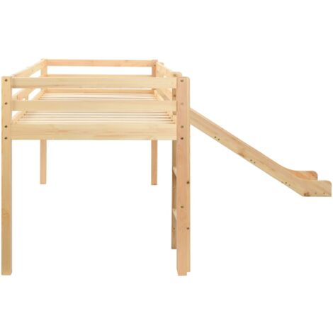 Cama alta para niños tobogán y escalera madera pino 97x208 cm vidaXL785533
