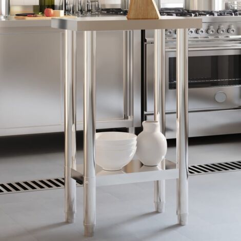 Mesa de trabajo de cocina acero inoxidable 55x30x85 cm vidaXL7626
