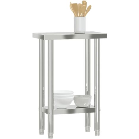Mesa de trabajo de cocina acero inoxidable 55x30x85 cm vidaXL7626