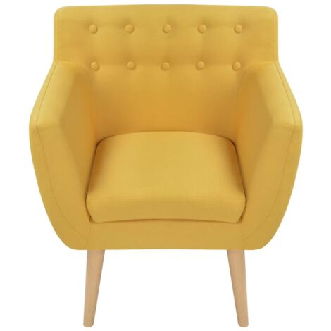 Sillón de tela amarillo vidaXL552370