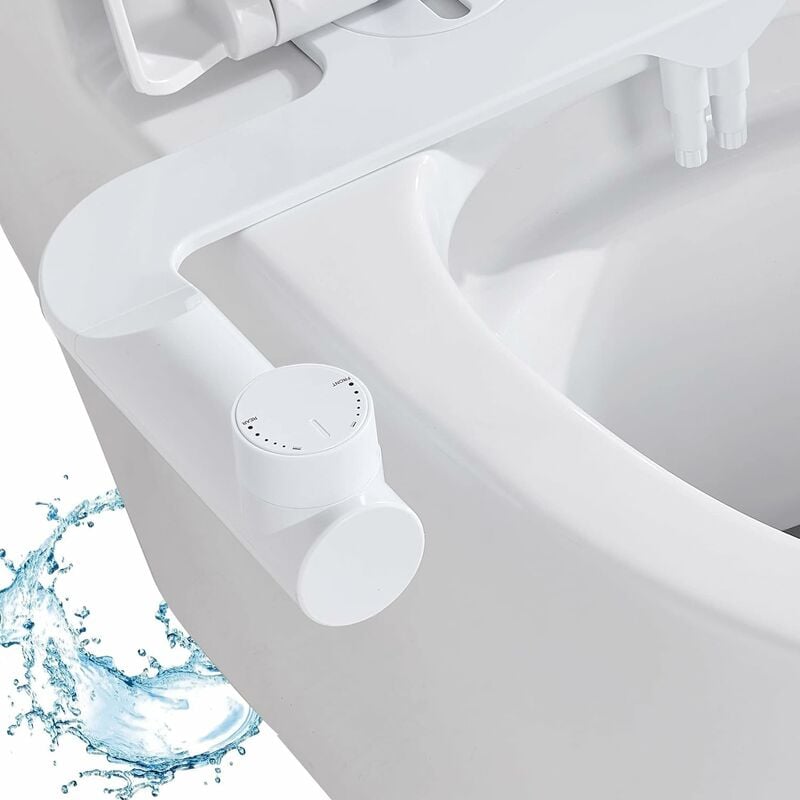 Bidet Slim pour toilettes WC jet d'eau double buse autonettoyante