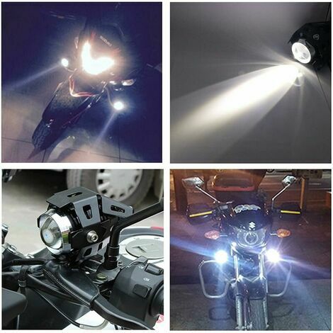 2pcs 125W phare de moto Extra LED phare antibrouillard projecteur de moto  1200LM U5 étanche moto