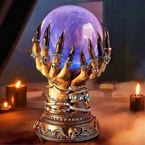 Boule de cristal ronde moderne avec support doré, décoration d'intérieur,  objet de figurine de bureau