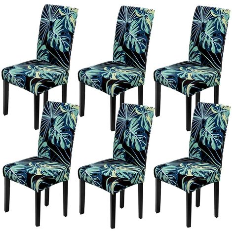 Housse de Chaise, 6 Pieces Extensible Amovible Lavable Moderne