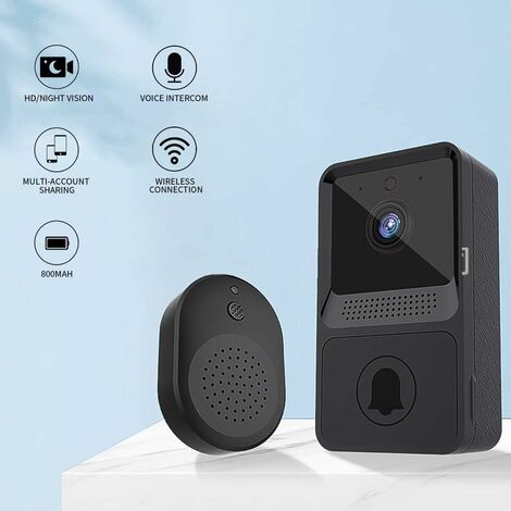 Petite Sonnette Vidéo Intelligente Wifi Avec Carillon, Moniteur À