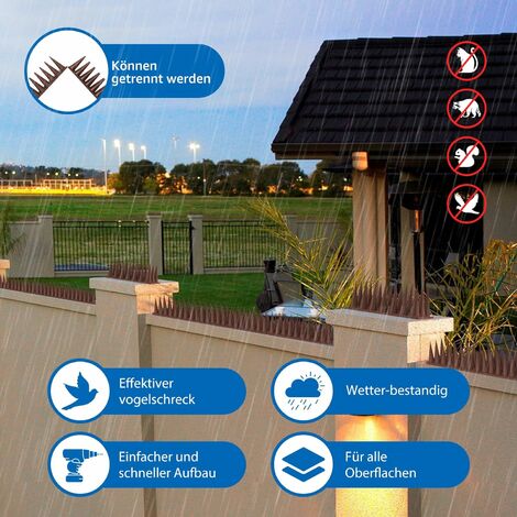 5.4 Mètres Répulsif Pigeon Balcon Anti Oiseaux Répulsif Pic Anti Chat Fence  Spikes Repellent Spikes Protection du Jardin Contre Les Oiseaux- 12 Packs 