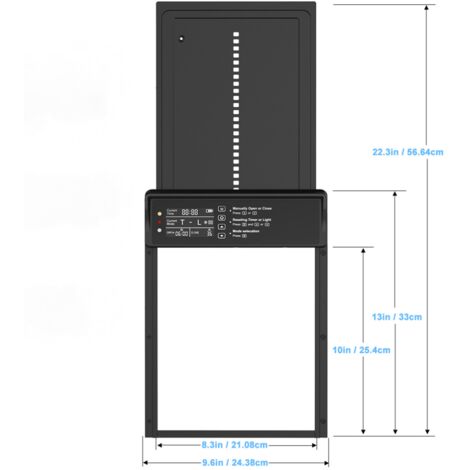 Porte De Poulailler Automatique Solaire Avec Télécommande - Aluminium Et LED - Étanche IP45