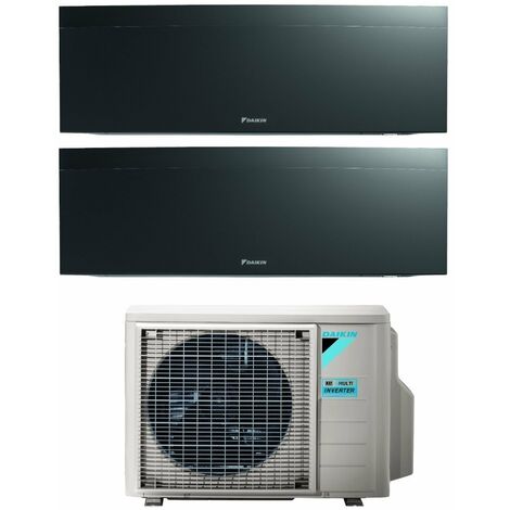 Daikin Bluevolution Dual Split Inverter Klimagerät Serie EMURA BLACK III 12+18 mit 2MXM50A R-32 Wi-Fi Integrated 12000+18000 Farbe Schwarz Italienische Garantie