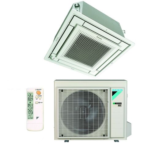 daikin vollflach-kassetten-klimagerät 12000 btu ffa35a9 r-32 wi-fi optional mit gitter im lieferumfang klasse a++/a+ - italienische garantie r-32, infrarotsteuerung brc4c65, italien 2+2