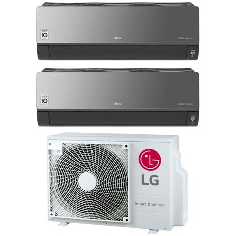 klimaanlage lg dual split inverter-klimaanlage artcool mirror mirror 12+12 mit mu2r17 ul0 r-32 12000+12000 wi-fi integrated