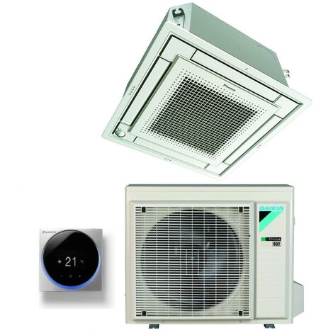 daikin vollflach-kassetten-klimagerät 12000 btu ffa35a9 r-32 wi-fi optional mit integriertem gitter klasse a++/a+ - italienische garantie r-32,wired control madoka silver brc1h52s,italien 2+2 (1/5)