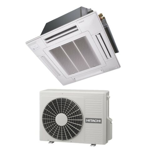 Hitachi Kassetten-Klimagerät 4-Wege-Inverter 9000 Btu RAI-25RPE R-32 Wi-Fi Optional mit Kühlergrill im Lieferumfang - Neu