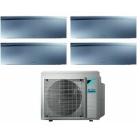 Daikin Bluevolution Quadri Split Inverter Klimagerät Serie EMURA SILVER III 7+7+15+15 mit 4MXM80N R-32 Wi-Fi Integrated 7000+7000+15000 Farbe Silber - Italienische Garantie