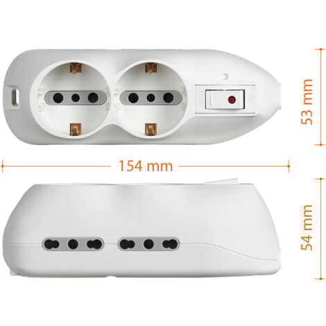 Ciabatta Multipresa BTICINO Con 6 Prese | Interruttore E Sicurezza Bambini | Cavo 1,5m | Bianco - Foto 11