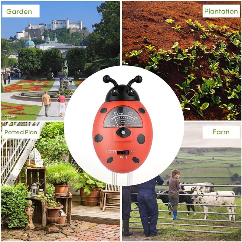 3-in-1 Bodentester Für Pflanzen - Misst Feuchtigkeit, PH-Wert & Sonnenlicht Ohne Batterien