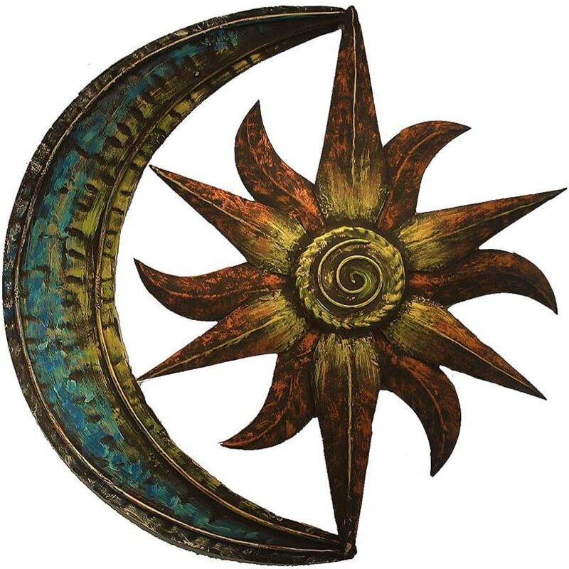 NORTH KAISER Metall Wanddeko 'Sonnenglanz' – Minimalistische Wandskulptur Für Wohnzimmer & Outdoor (60x28 Cm, 2mm Stärke)